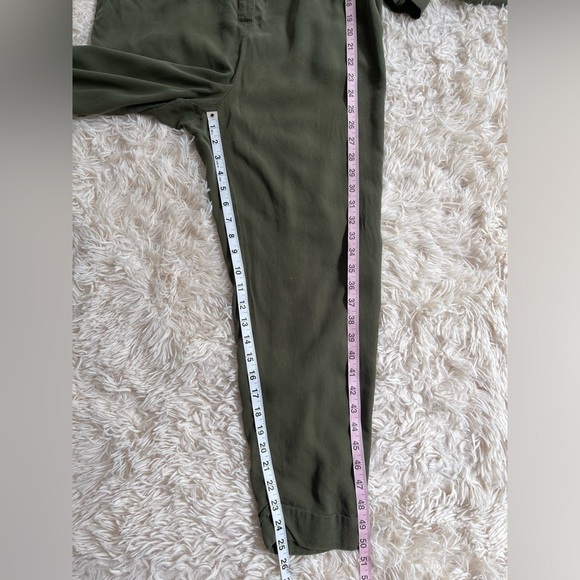 Anthropologie Preston Utility Jumpsuit olive Green Missing Belt pockets size 2 - Picture 2 of 10